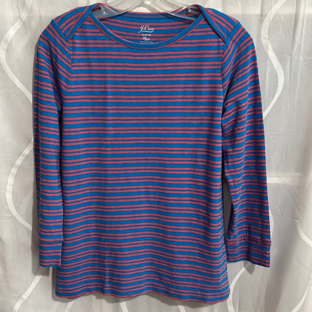 J. Crew, Knit Goods, Pink & Blue, Slub Tee, Size Small
